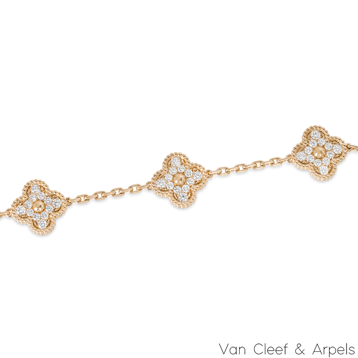 Van Cleef & Arpels Vintage Alhambra Bracelet Pink Gold with 5